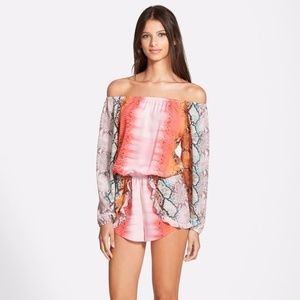 Lovers + Friends Snake Print Romper